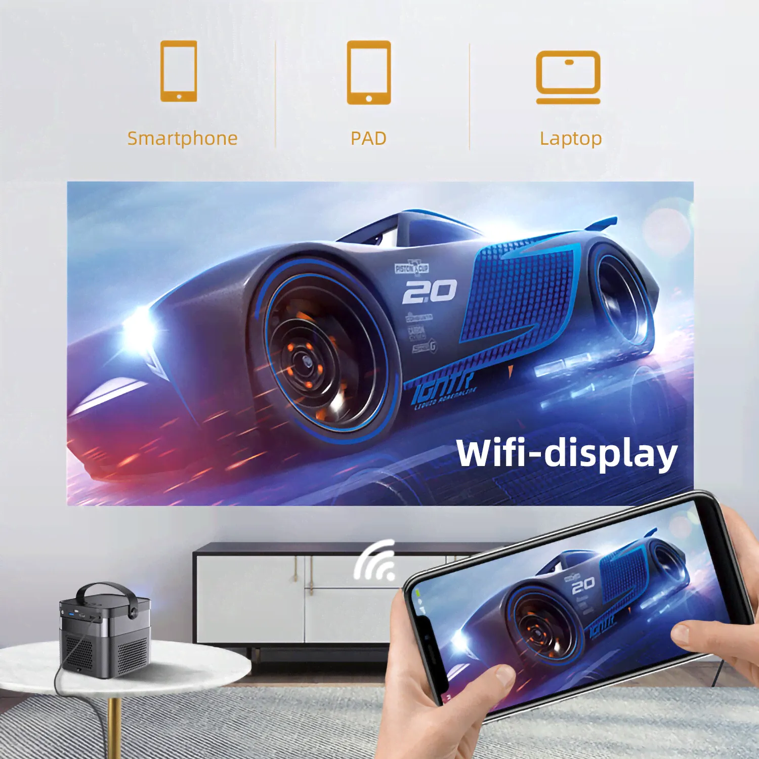 Проектор, Портативный проектор BYINTEK U70 PRO, черный-0