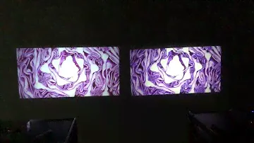 Vivibright C80(720p, Left) vs GP80(480p, Right) #vivibright#2018new#miniprojector#720p