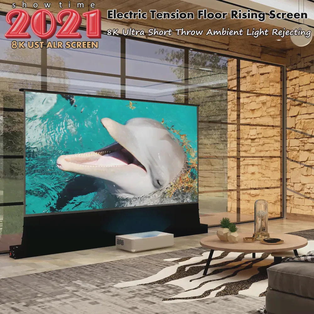 🛍 MIVISION 120 дюймовый 16:9 Моторизованный вытягиваемый Электрический язычок натяжение пол восходящий Alr проектор экран для проектора UST-3