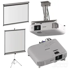 Проектор Epson EB-FH06 + проекционные экраны - Компьютеры, электроника - 3D модель