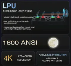 Тройной лазерный 3D-проектор Vidda C1S 4K, видеопроектор MEMC HDR 3840x2160 для домашнего кинотеатра, проектор 240 Гц 1600Ansi люмен (art.: 3920c37ca2765)