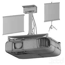Проектор Epson EB-FH06 + проекционные экраны - Компьютеры, электроника - 3D модель