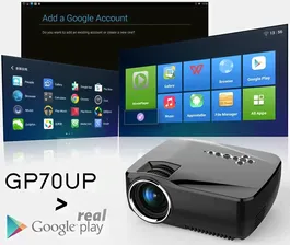 Мультимедийный проектор LED Simplebeamer GP70W с Wi-Fi Android (AV / VGA / SD / USB / HDMI)