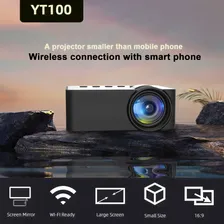 YITAN Проектор Светодиодный мини-проектор YT100, беспроводная проекция, поддержка онлайн YouTube, 1LCD, черный