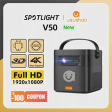 Портативный 3d-мини-проектор Vevshao V50, 4K, HD, Wi-Fi, BT5.0, Android 1080P, фильмы, видео, DLP, проекторы для домашнего кинотеатра с батареей (art.: 3920c541832bd)